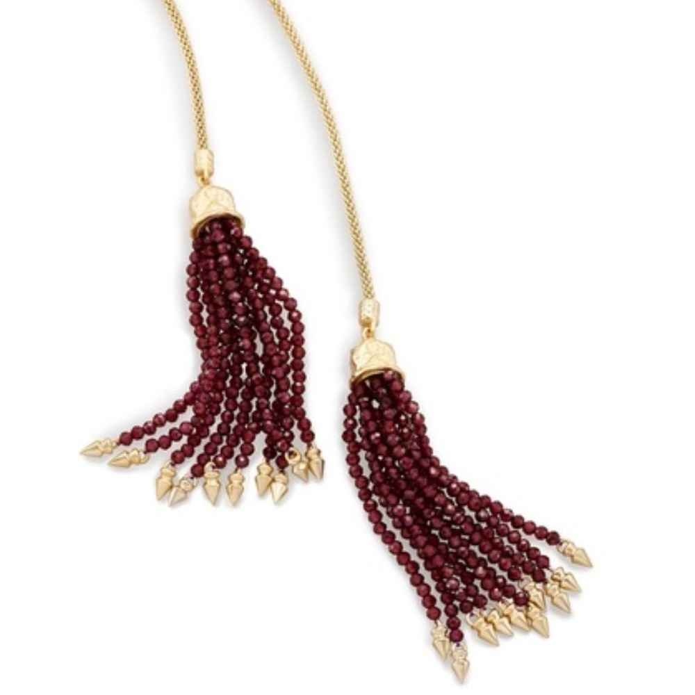 Kendra Scott Annora Garnet Lariat Necklace